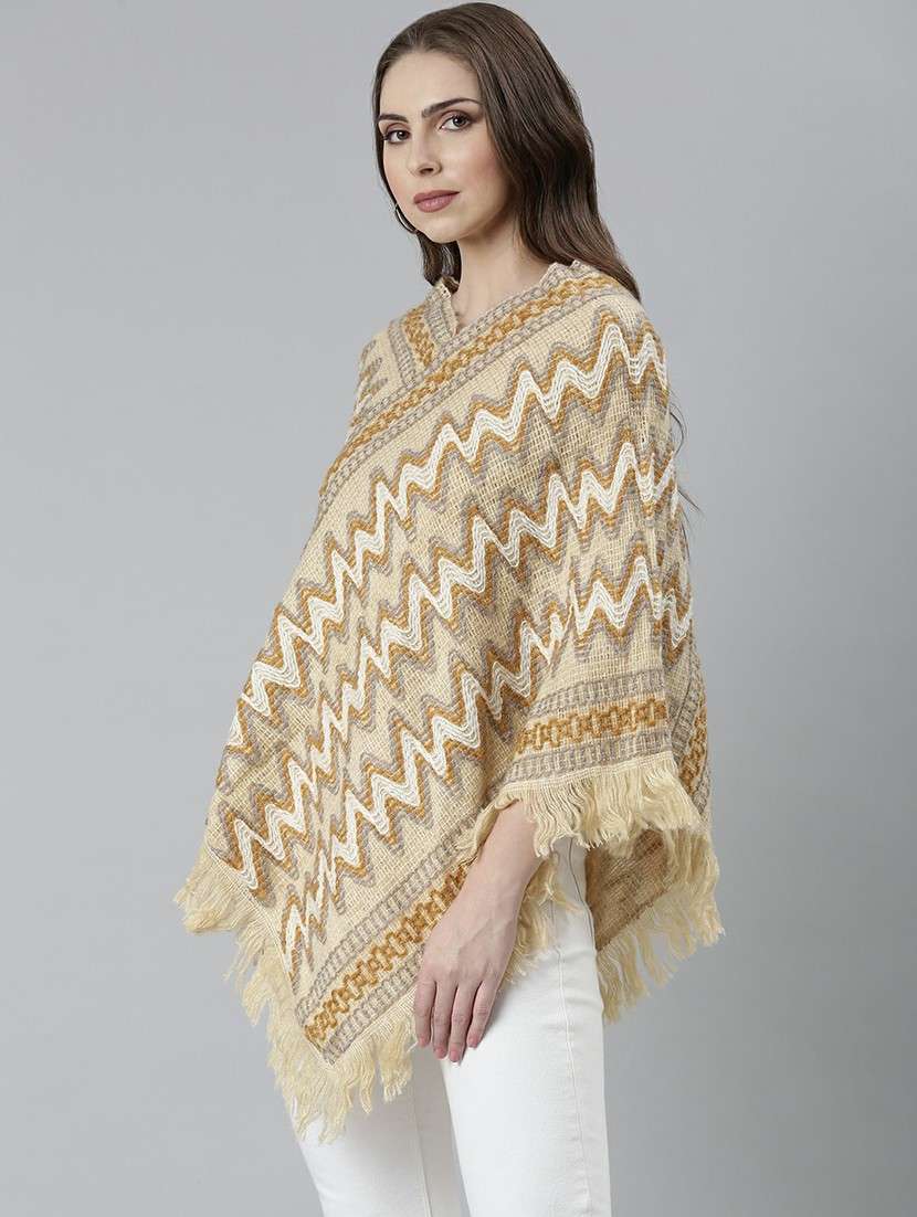 women multi color self designed poncho - 20610578 -  Standard Image - 1