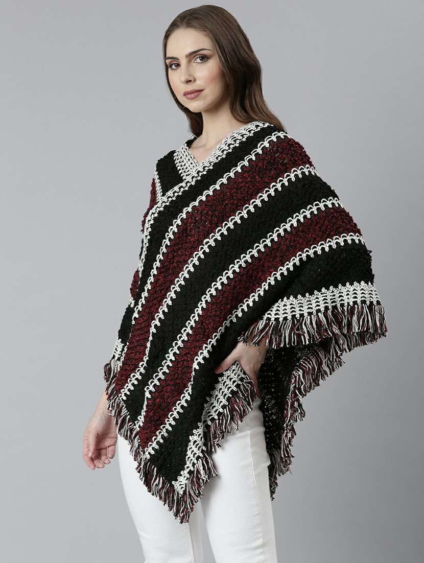 women multi self designed poncho - 20610588 -  Standard Image - 1