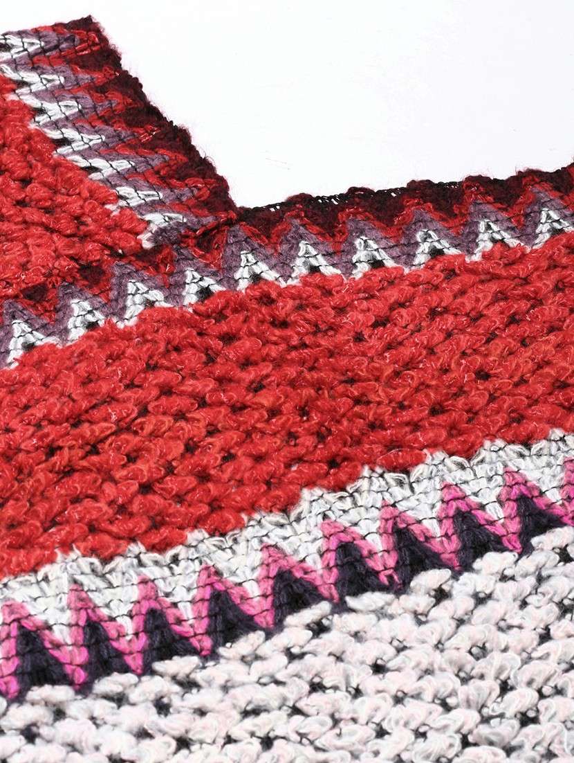 women multi colored acrylic poncho - 20610611 - Standard Image - 6