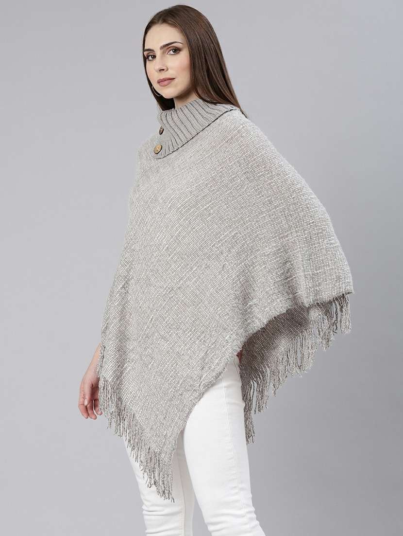 women grey self-designed poncho - 20610635 -  Standard Image - 1