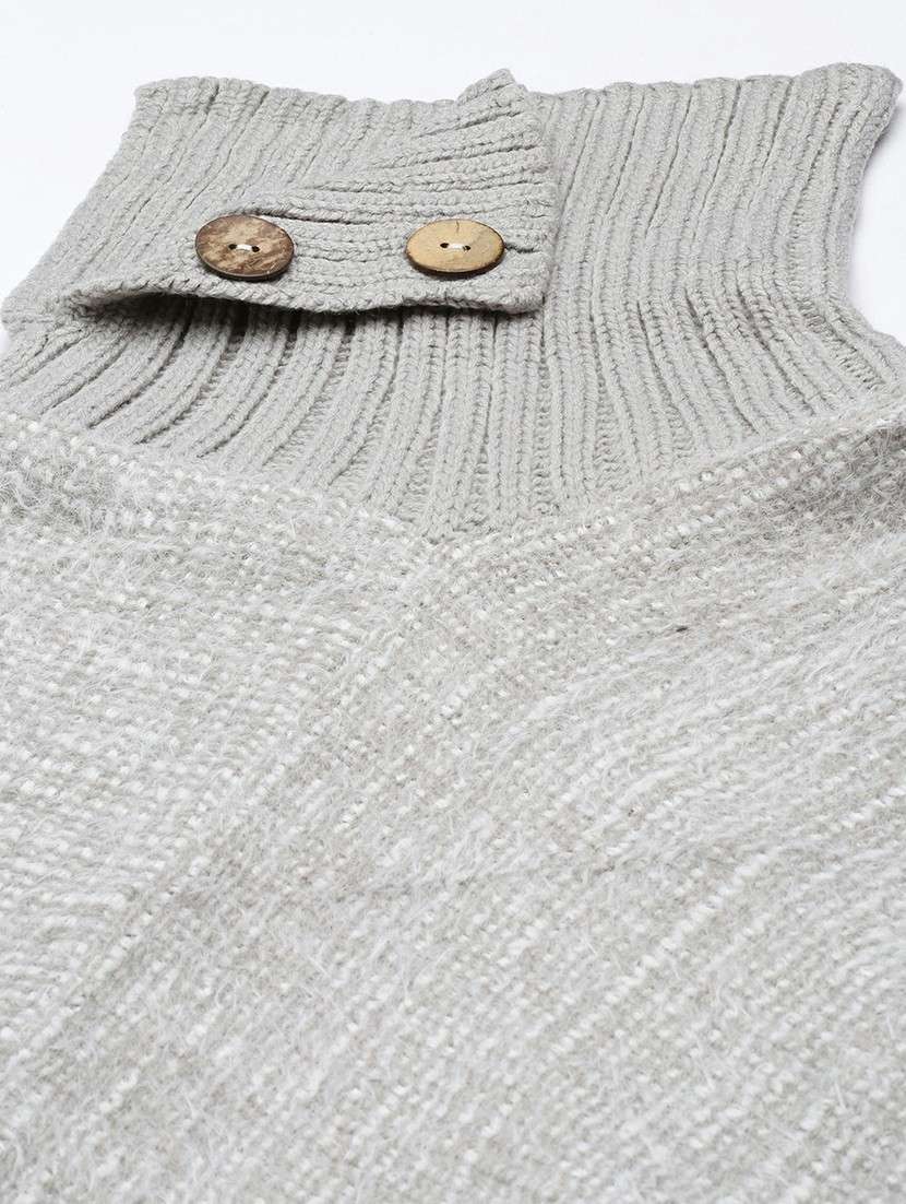 women grey self-designed poncho - 20610635 -  Standard Image - 6