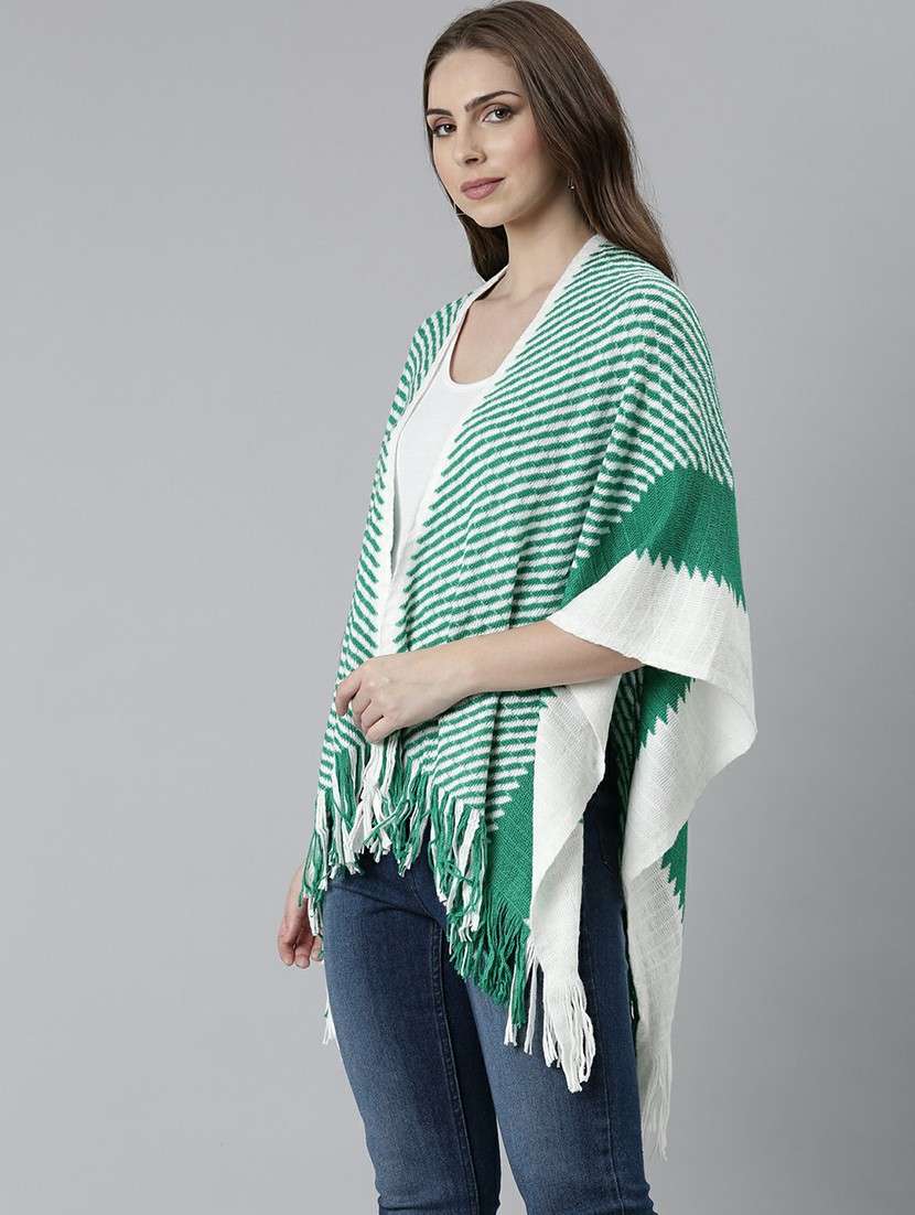women green self-designed poncho - 20610639 -  Standard Image - 1