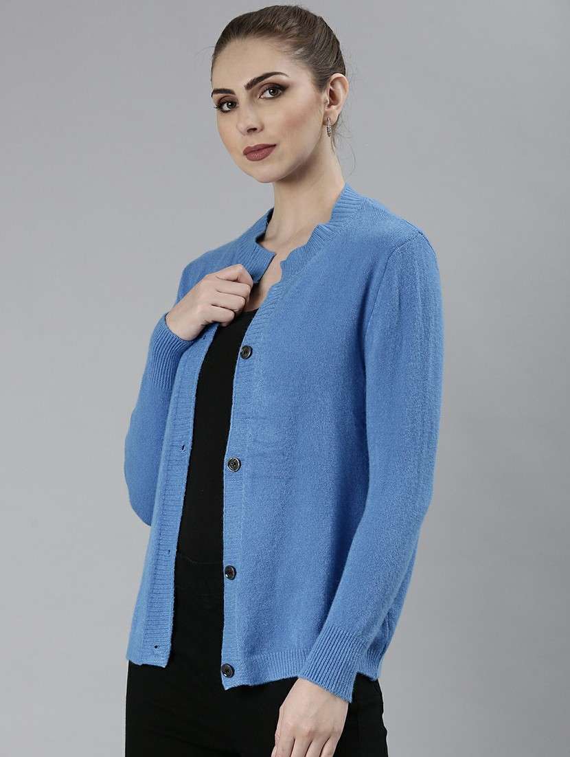 women acrylic long sleeve cardigan - 20610645 -  Standard Image - 1