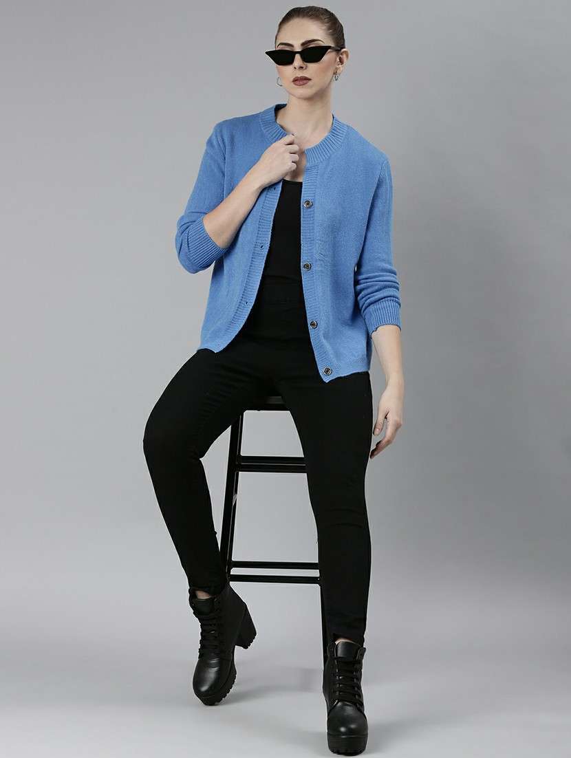 women acrylic long sleeve cardigan - 20610645 -  Standard Image - 4