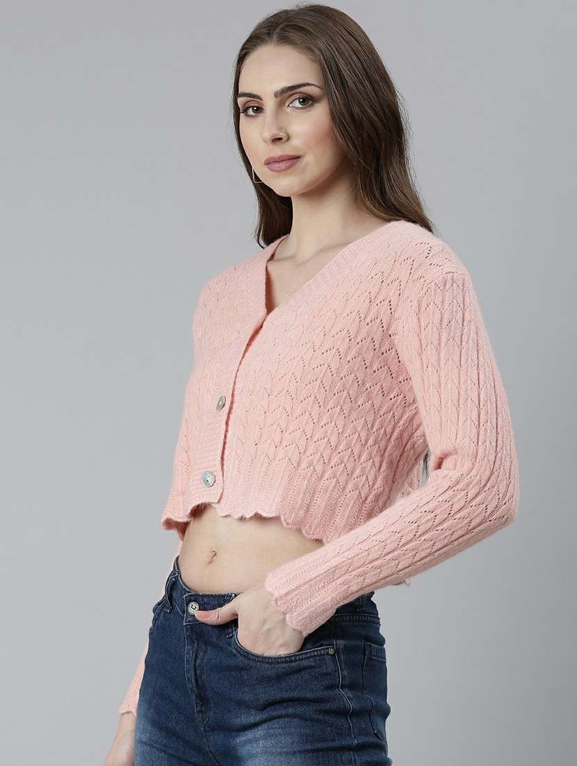 women acrylic long sleeve cardigan - 20610647 -  Standard Image - 1