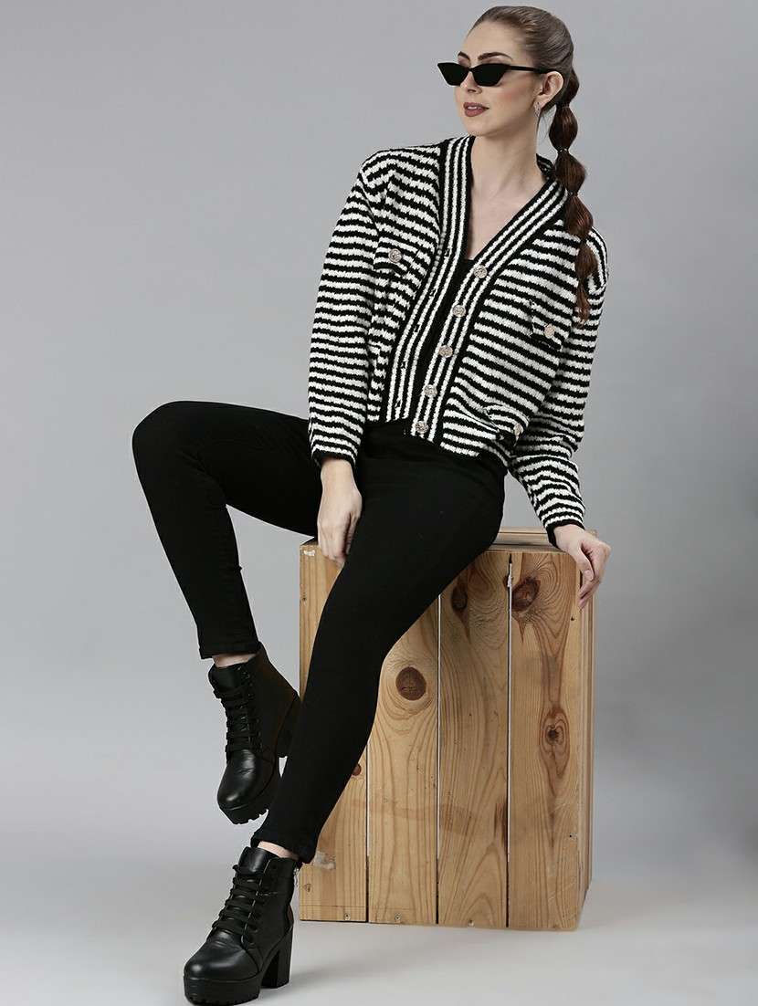 women acrylic long sleeve cardigan - 20610652 -  Standard Image - 4