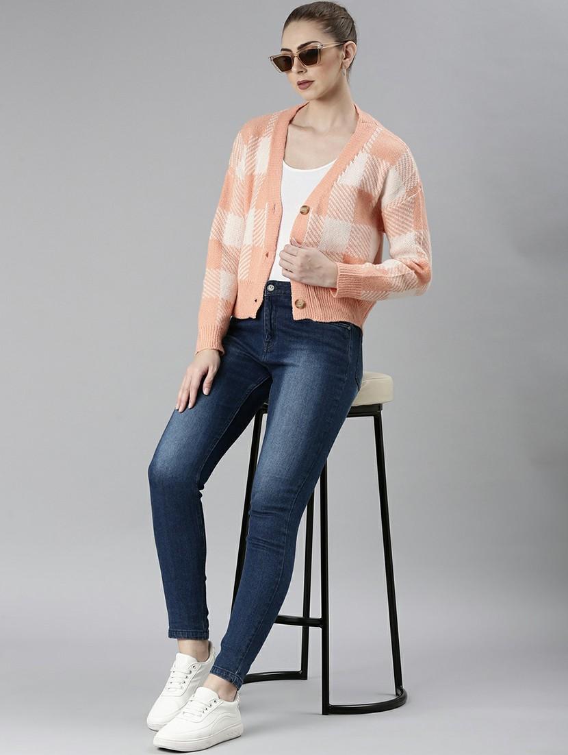 women acrylic long sleeve cardigan - 20610653 - Standard Image - 4
