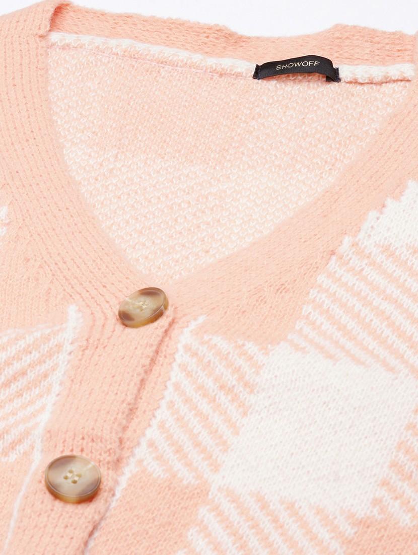 women acrylic long sleeve cardigan - 20610653 - Standard Image - 6