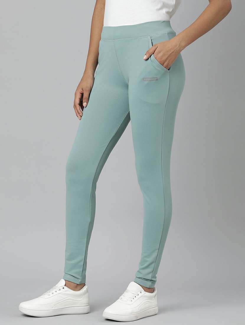 women high rise solid track pant - 20610704 -  Standard Image - 1