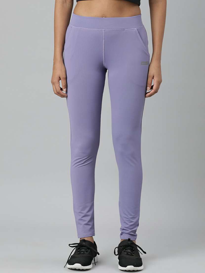 women high rise solid track pant
