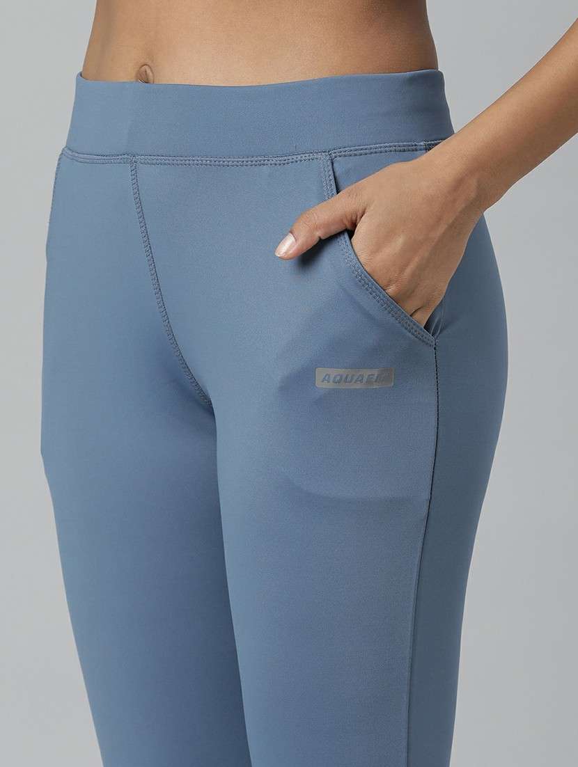 women high rise solid track pant - 20610722 -  Standard Image - 4