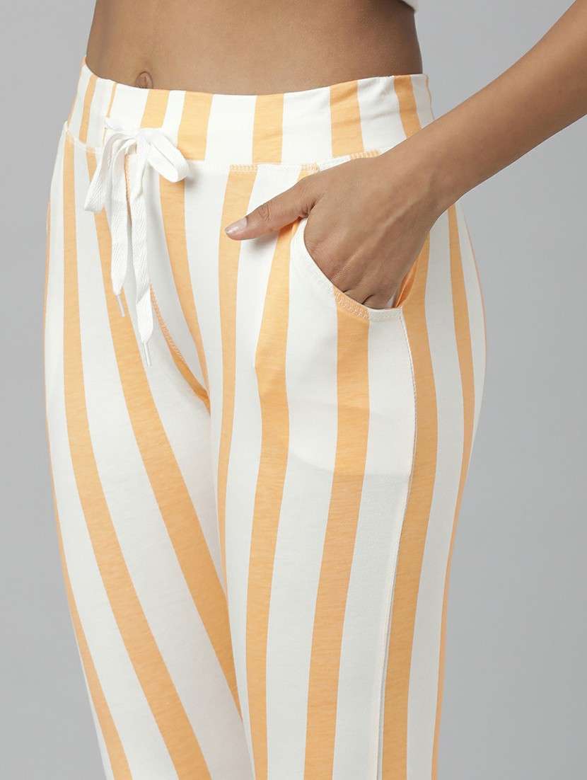 women high rise striped track pant - 20610726 -  Standard Image - 4