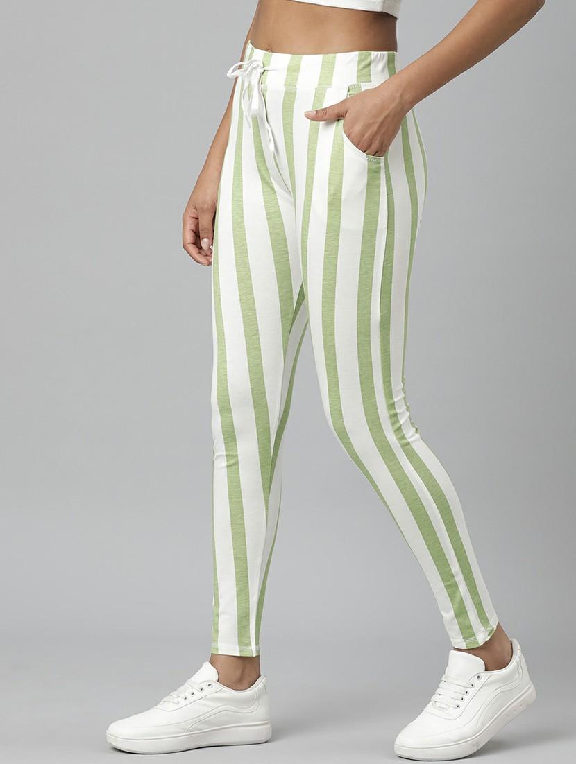 women high rise striped track pant - 20610727 -  Standard Image - 1