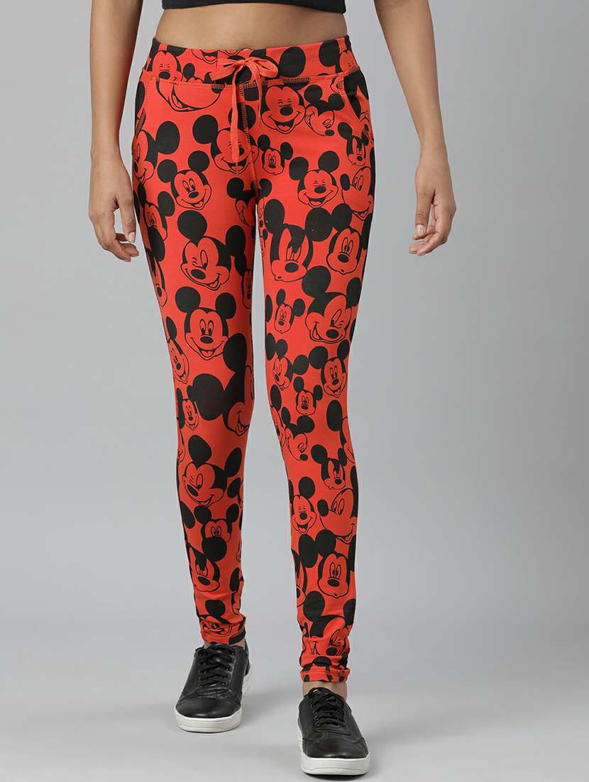women high rise quirky printed track pant