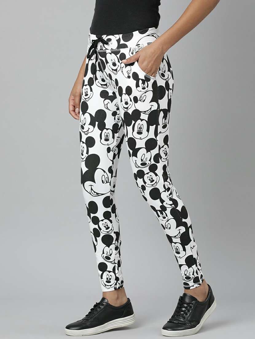 women high rise quirky printed track pant - 20610729 -  Standard Image - 1