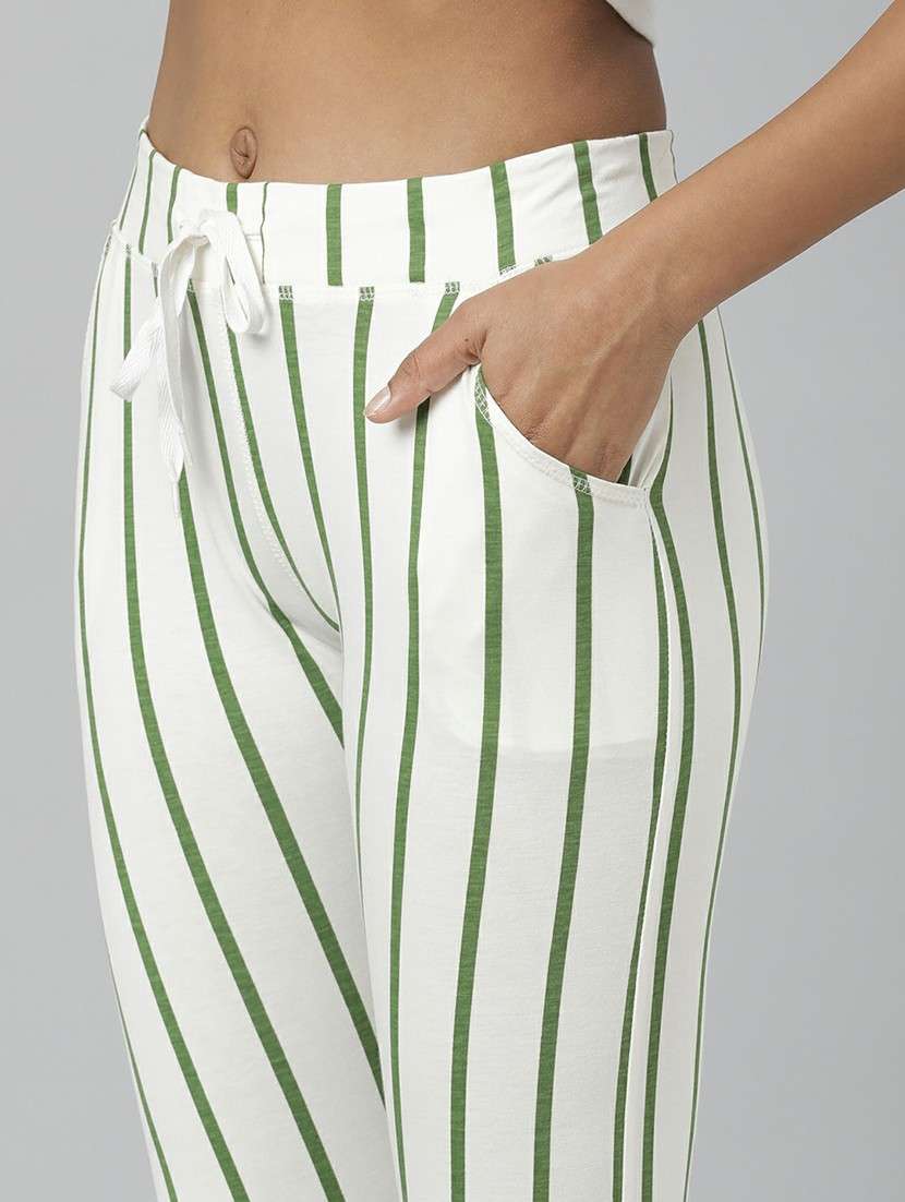 women high rise striped track pant - 20610730 -  Standard Image - 4