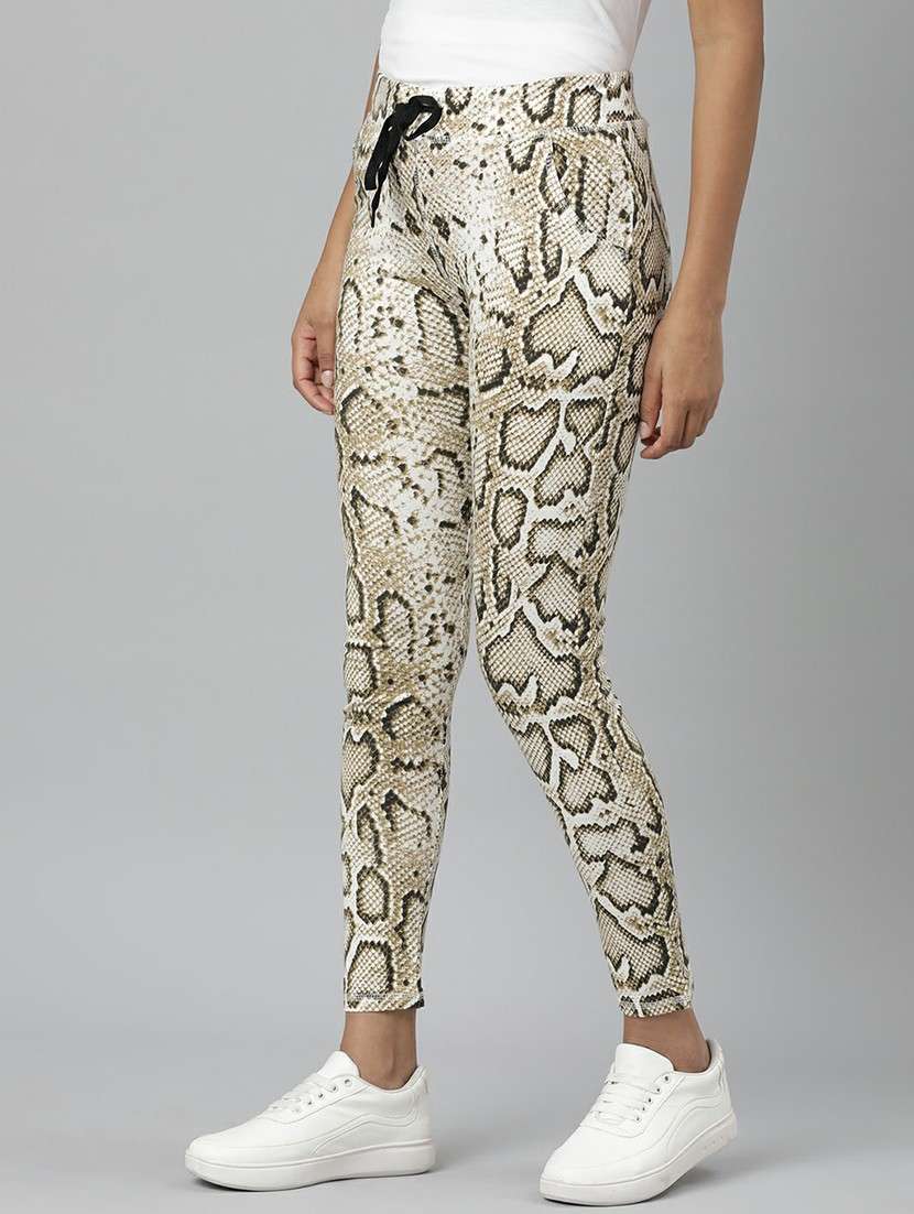 women high rise animal printed track pant - 20610733 -  Standard Image - 1