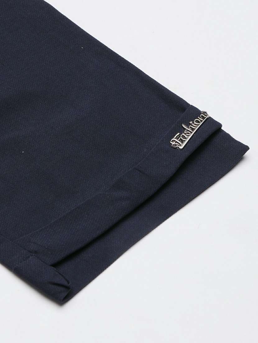 navy blue cotton peg trouser - 20610879 - Standard Image - 6
