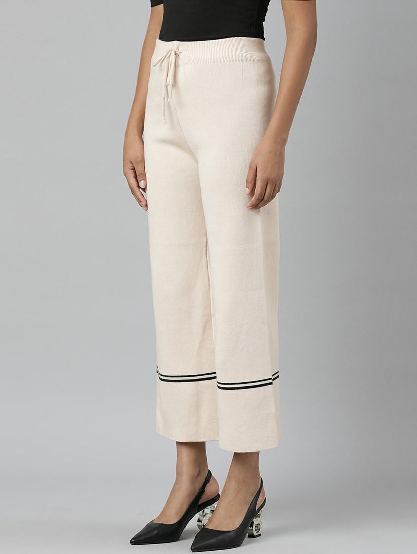 beige cotton flat front trouser - 20610880 -  Standard Image - 1