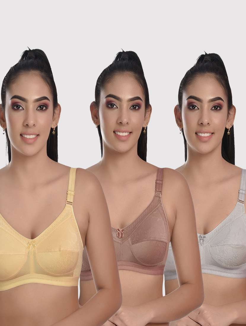 multi colored cotton blend regular bra
