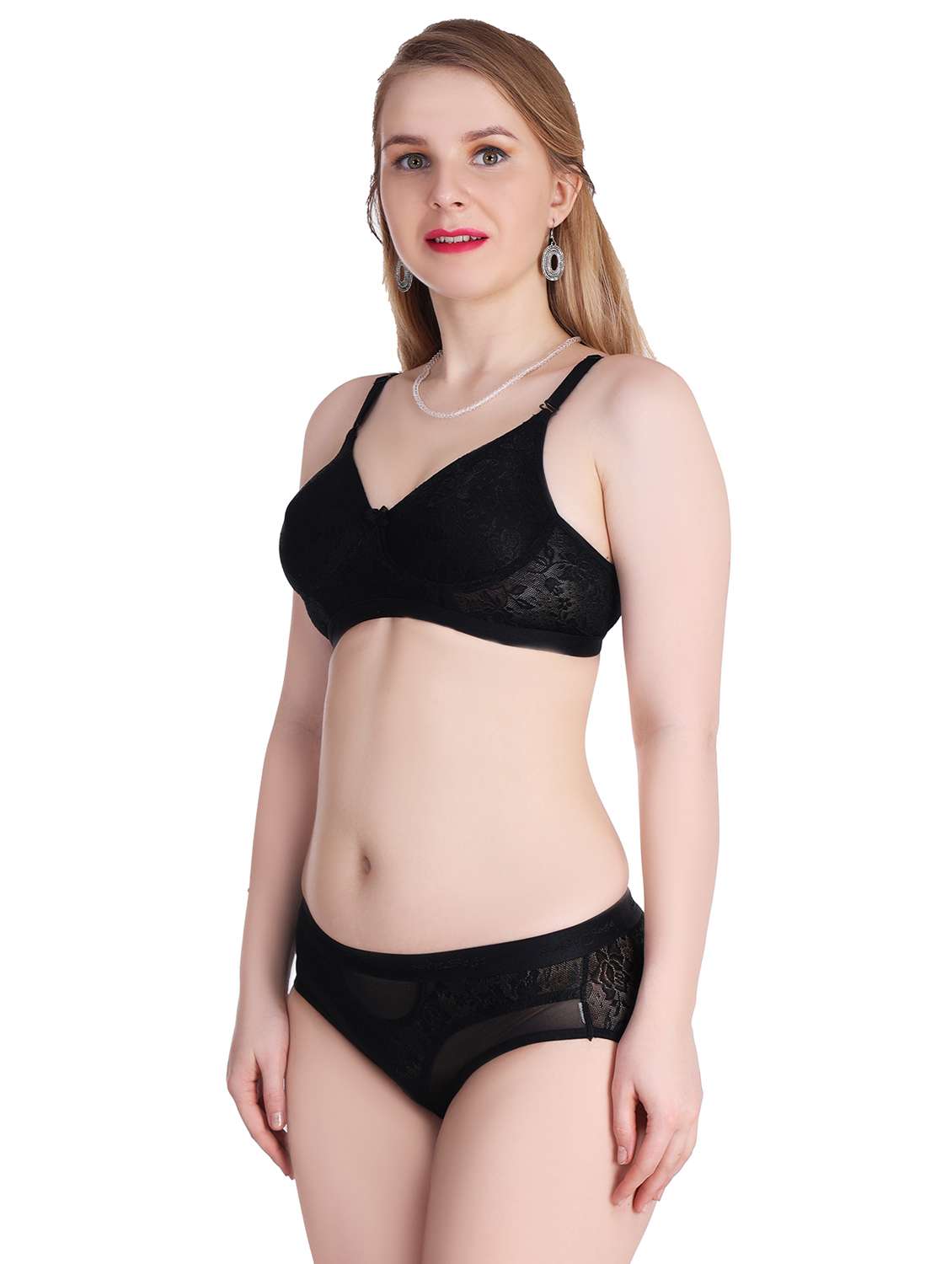 women lace deatiled bra and panty set - 20611880 -  Standard Image - 1