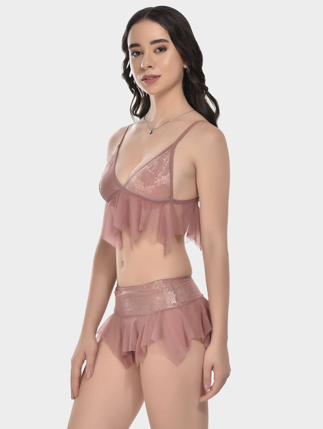 women self designed bralette and thongs set - 20611971 -  Standard Image - 1