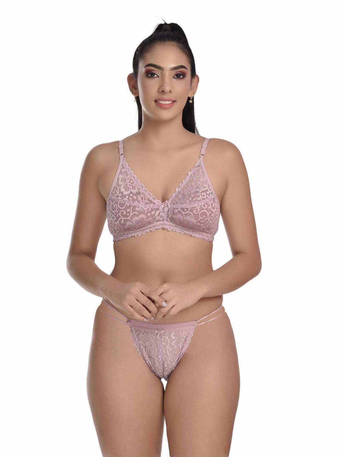 pack of 3 net bra and panty set - 20612009 -  Standard Image - 1