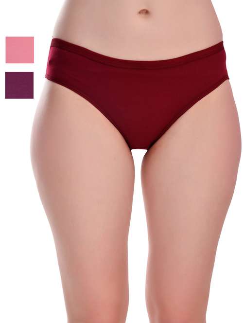 Pack Of 3 Solid Hipster Panties