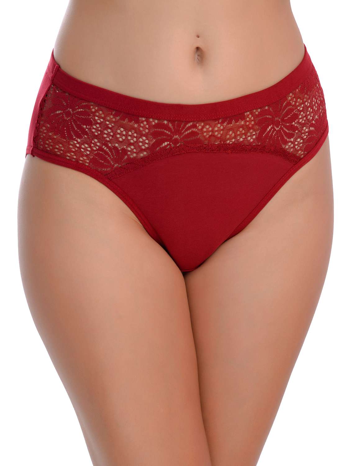 maroon lycra hipster panty - 20612362 -  Standard Image - 1
