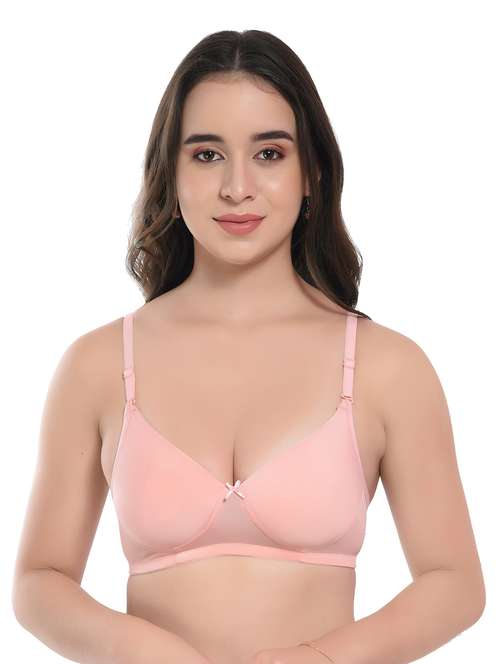 peach lycra push up bra - 20612403 - Standard Image - 0
