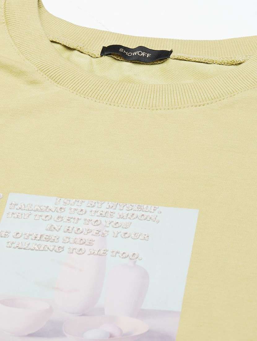 women yellow graphic boxy t-shirt - 20612608 -  Standard Image - 6