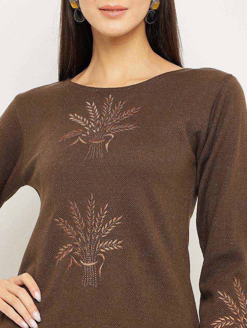 women embroidered long sleeve ethnic co-ord set - 20612621 -  Standard Image - 1