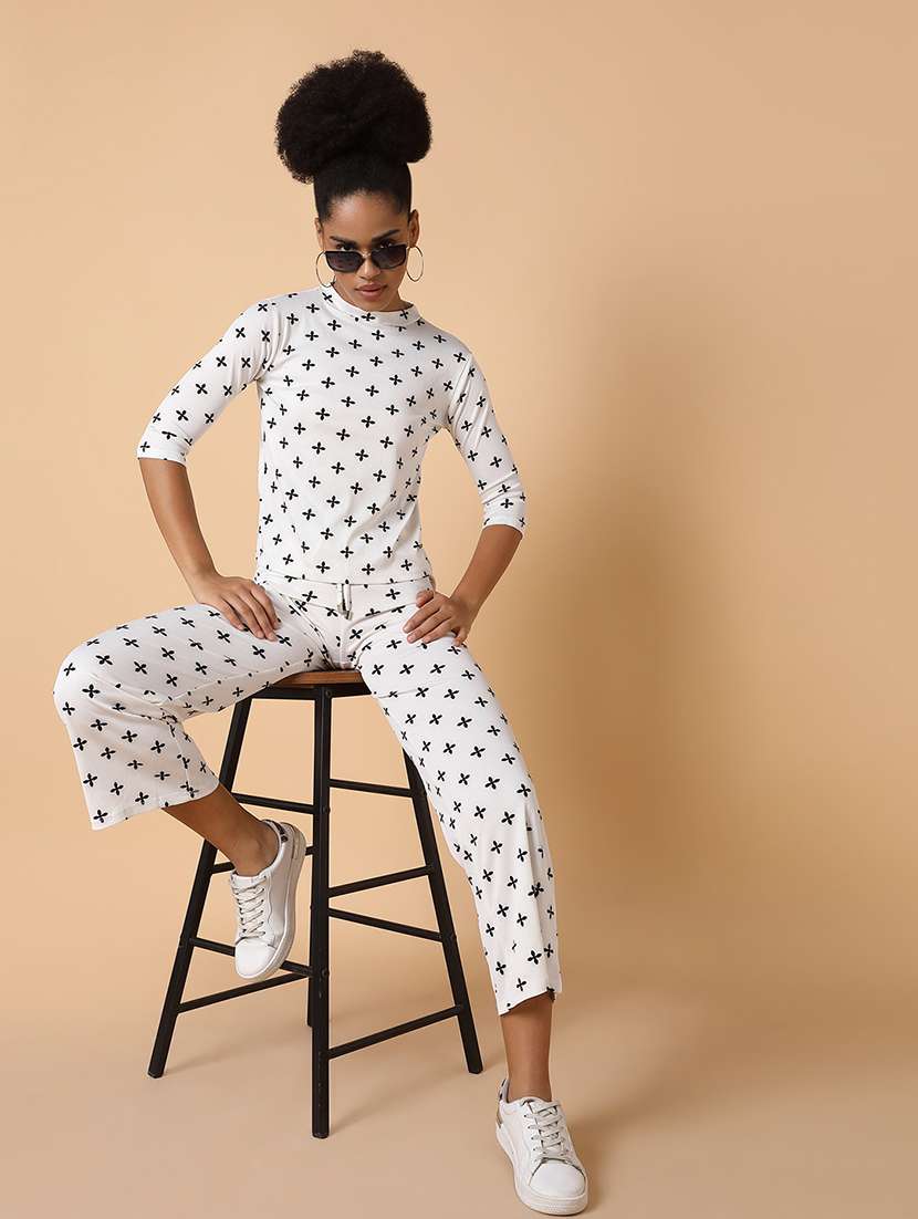 women printed top and trouser co-ord set - 20612655 - Standard Image - 1