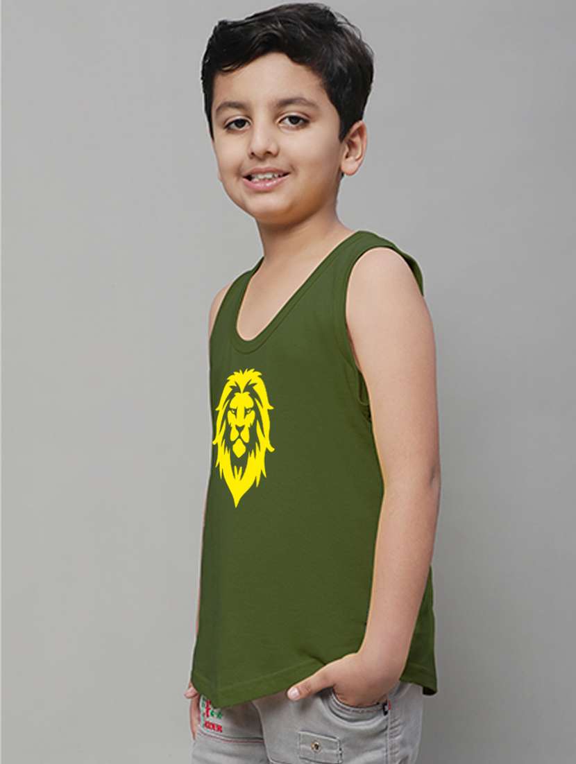 olive cotton vest - 20613335 - Standard Image - 1