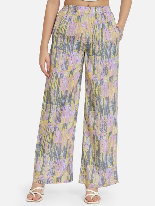 women multi colored printed palazzo - 20613557 - Standard Image - 0