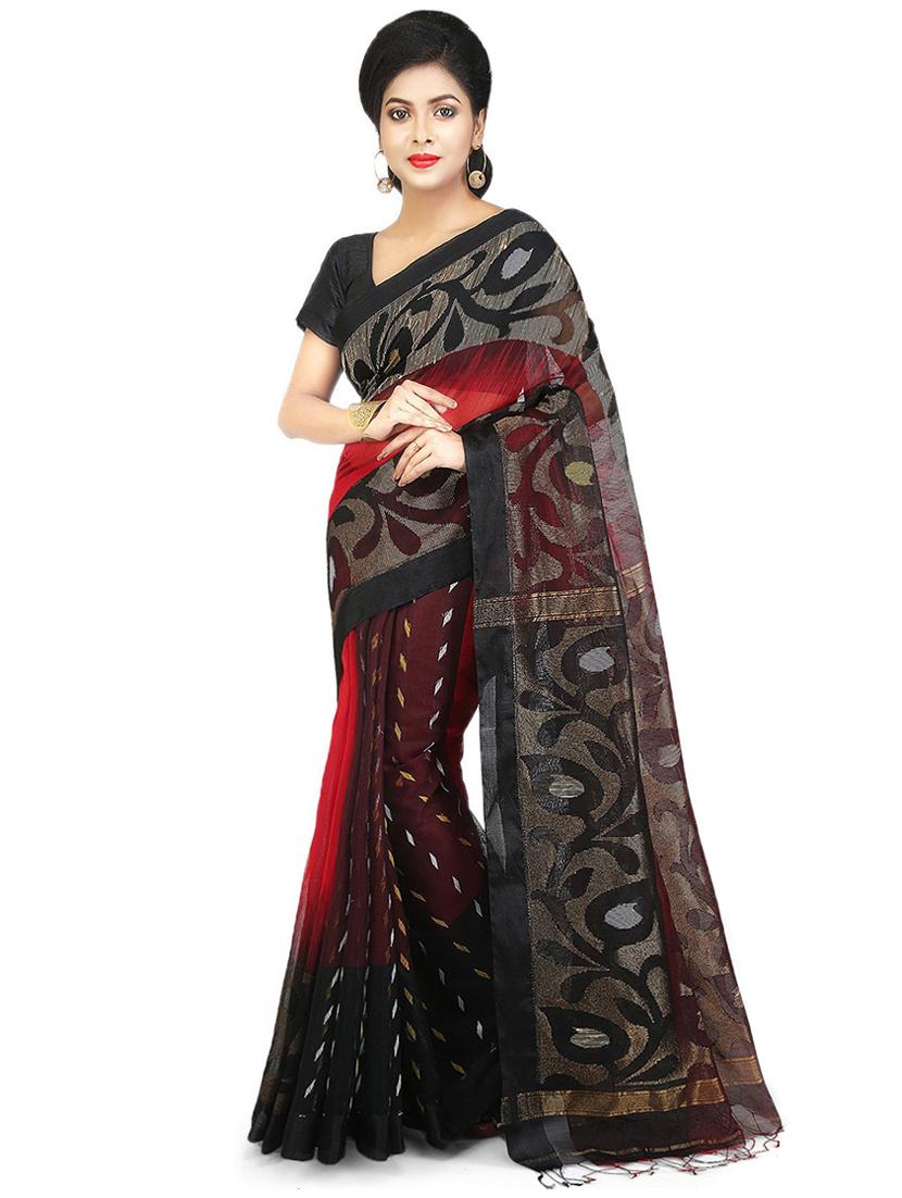 women red self design tant saree with blouse - 20613960 -  Zoom Image - 0