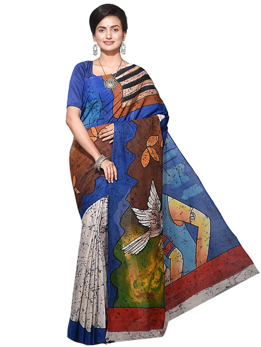 women multi color printed saree with blouse - 20614013 - Zoom Image - 0
