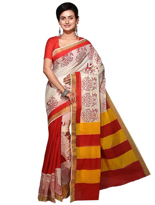 women multi color printed saree with blouse - 20614014 - Standard Image - 0