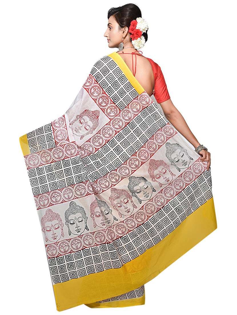 women multi color hand block print saree with blouse - 20614018 - Standard Image - 1