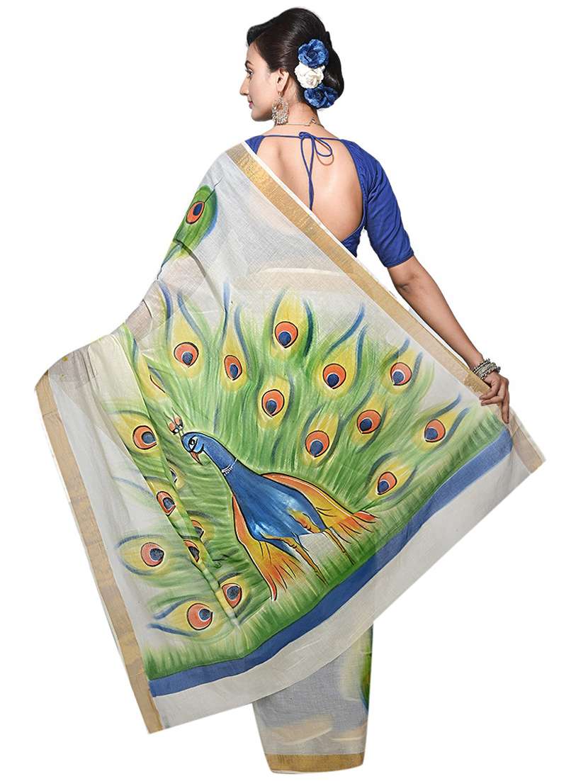 multi colored printed saree with blouse - 20614021 - Standard Image - 1