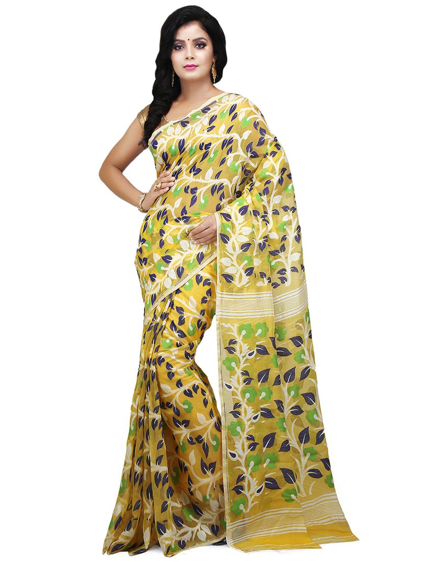 women multi color jamdani saree with blouse - 20614070 - Zoom Image - 0