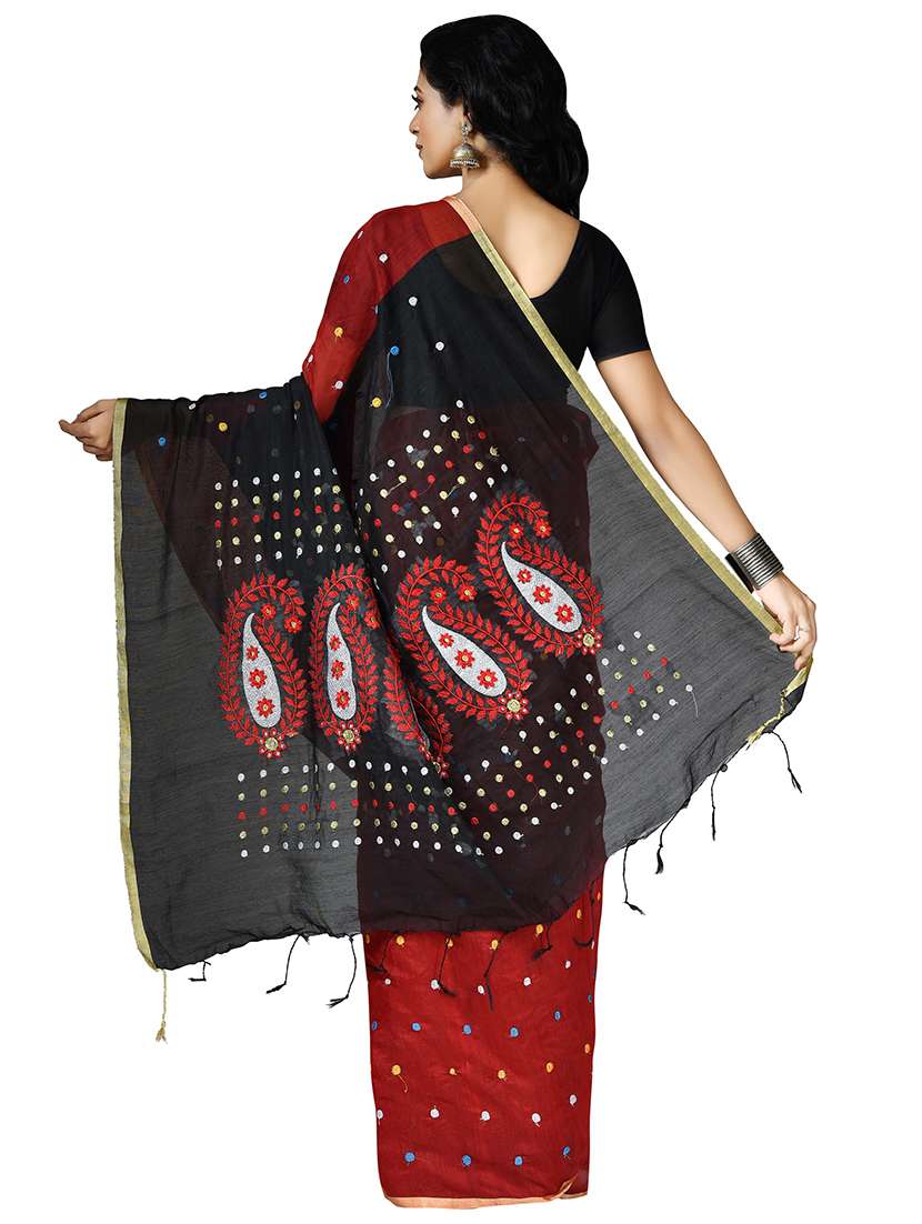 women's embroidered saree with blouse - 20614205 -  Standard Image - 1