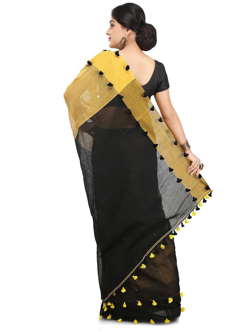 multi colored self design handloom saree with blouse - 20614284 - Standard Image - 1