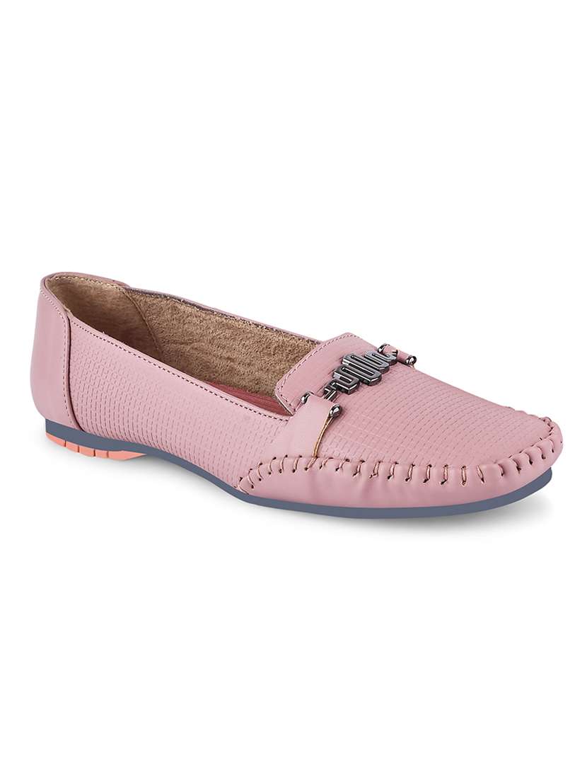 women mauve textured slip on loafer - 20614450 - Standard Image - 1