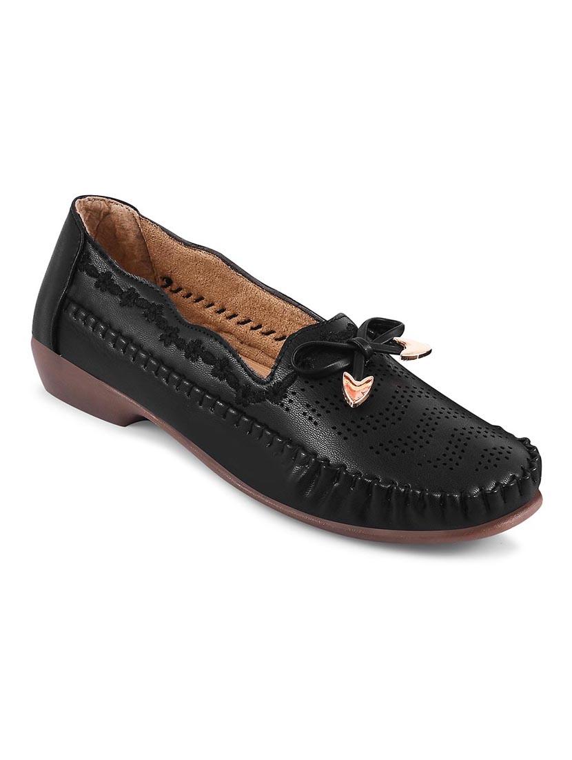black pu slip on loafers - 20614459 -  Standard Image - 1