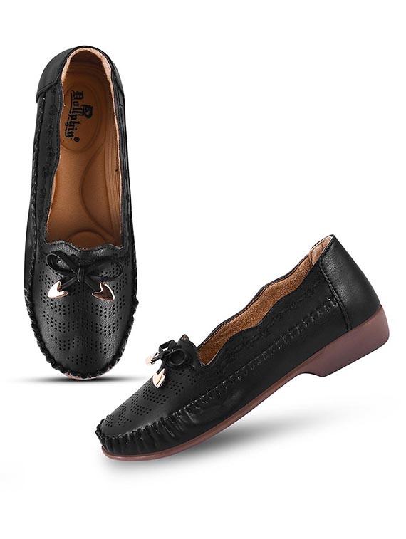 black pu slip on loafers - 20614459 - Standard Image - 4
