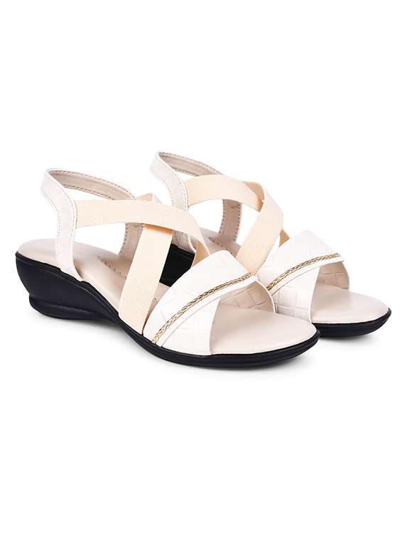 women cream ankle strap sandal - 20614466 - Standard Image - 1