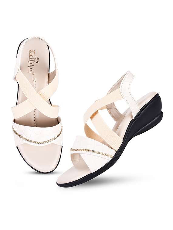 women cream ankle strap sandal - 20614466 - Standard Image - 4