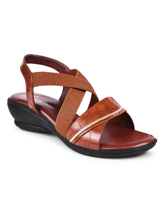 women brown ankle strap sandal