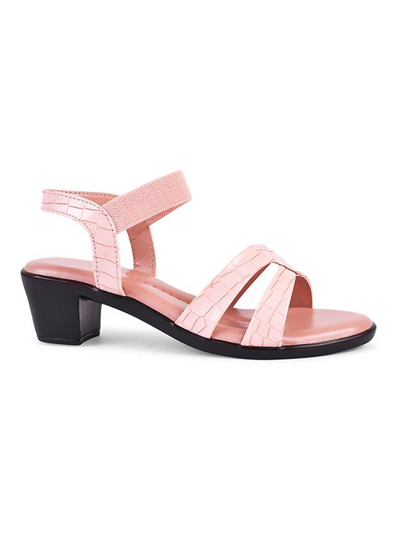 women peach ankle strap sandal - 20614470 -  Standard Image - 1